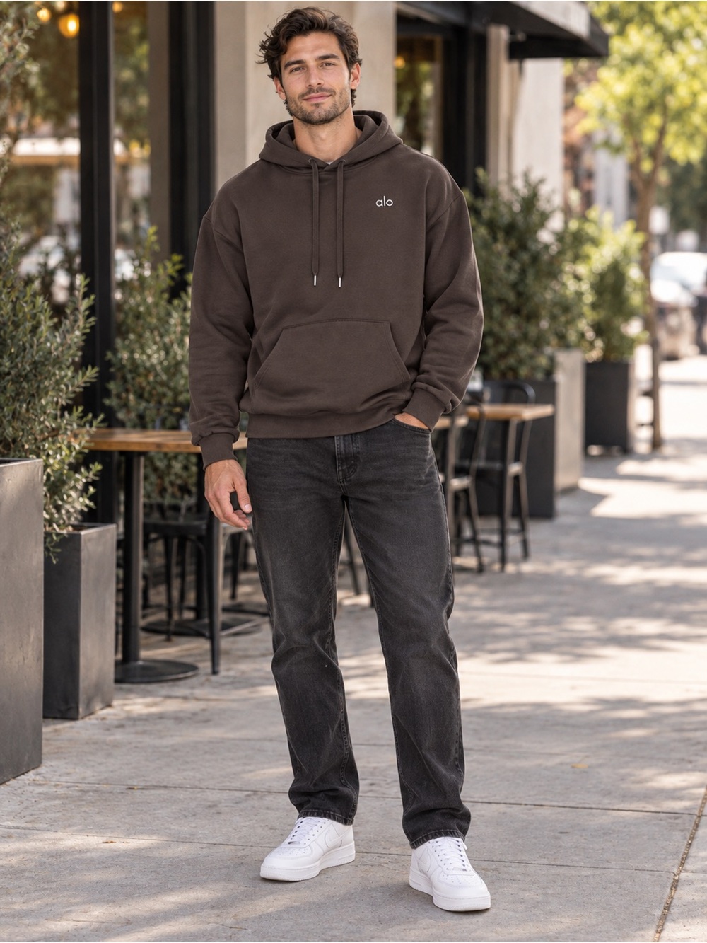 ALO Yoga Men’s Dark Brown Hoodie - Picture 2 of 4